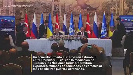 Video herunterladen: Acuerdo entre Ucrania y Rusia para permitir 5 millones de toneladas de exportaciones de granos