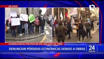 Cercado: comerciantes impedidos de trabajar por cierre de calles por obras