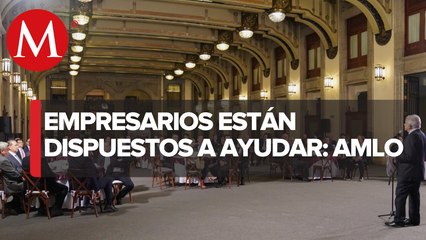 AMLO cena con empresarios en Palacio Nacional