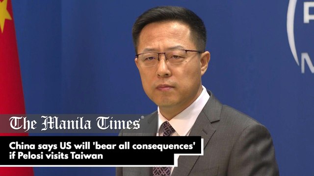 China says US will 'bear all consequences' if Pelosi visits Taiwan
