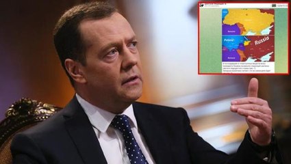 "Ukrayna, 4 ülke arasında bölüşüldü" diyen Medvedev'in paylaştığı harita gündem yarattı