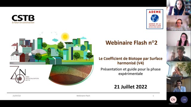 [AMI ZAN] Replay : Webinaire flash n°2 du 21 Juillet – Présentation du coefficient de biotope harmonisé par le CSTB