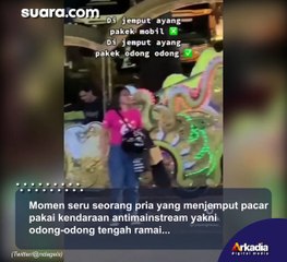 Unik! Pria ini Jemput Pacar Pakai Odong-odong, Nyalakan Lampu Kelap-kelip sampai Lagu Anak-anak