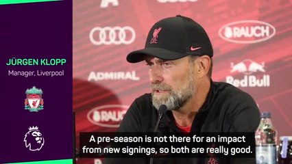 Download Video: Klopp not judging 'tired' Liverpool signings in pre-season