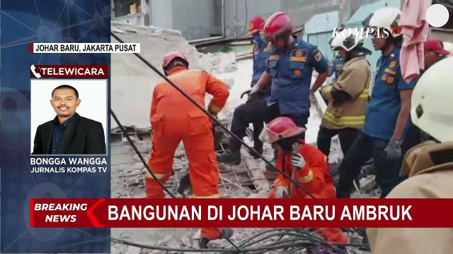 Bangunan Roboh di Johar Baru, 1 Orang Tewas Tertimpa Puing-Puing Bangunan