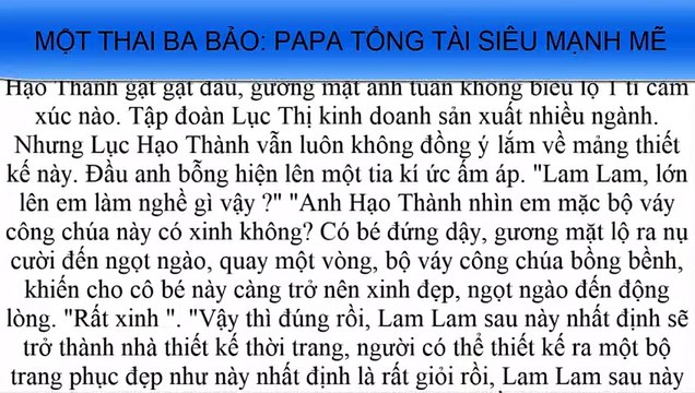 Một thai ba bảo- papa tổng tài siêu mạnh mẽ Tập 2 Truyện ngôn tình Chuyện ngôn tình