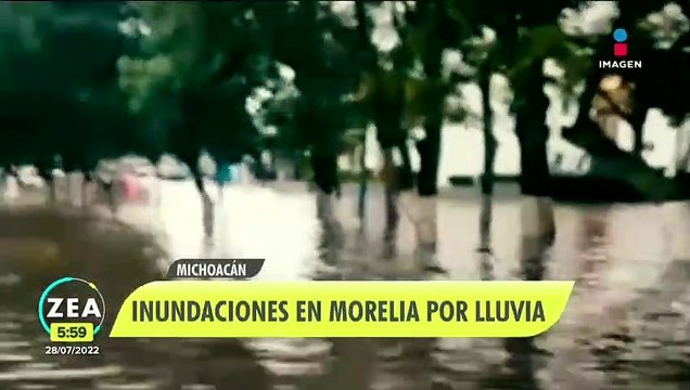 Lluvias inundan calles y casas de Morelia, Michoacán