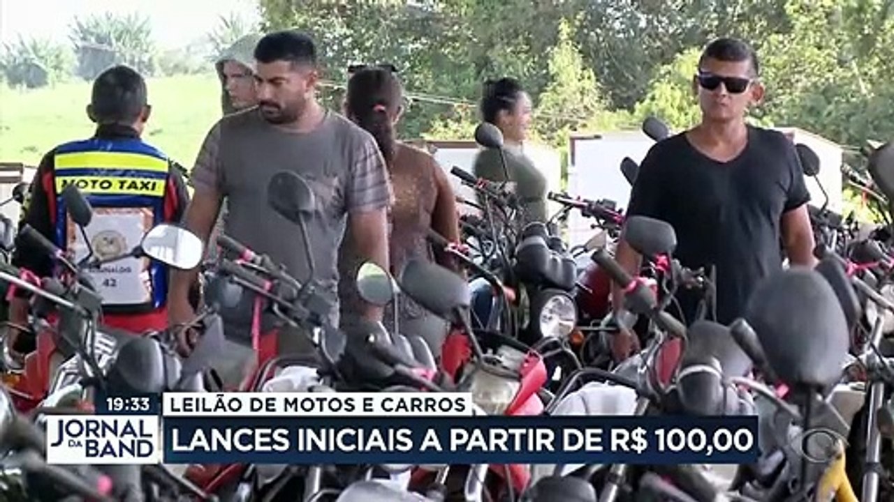 Leilão de motos e carros no AM: lances partem de R$ 100