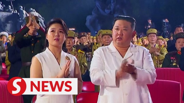 North Korea's first lady cries next to Kim at Korean War armistice anniversary event