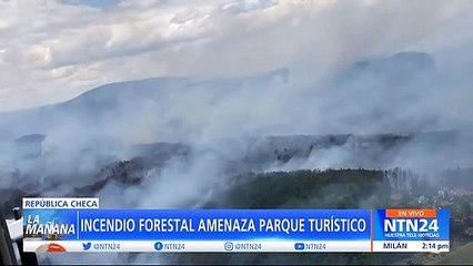 Incendio forestal amenaza parque turístico en República Checa