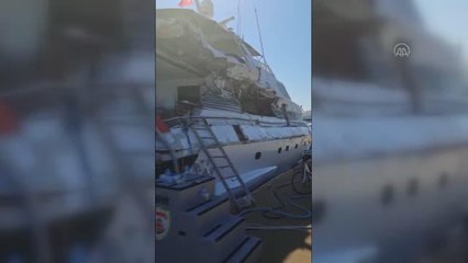 Bodrum'da "dur" ihtarına uymayan lüks yat zor kullanılarak durduruldu