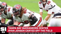 Buccaneers' Center Ryan Jensen Carted Off the Field at Training Camp
