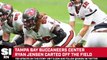 Buccaneers' Center Ryan Jensen Carted Off the Field at Training Camp