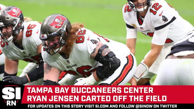 Buccaneers' Center Ryan Jensen Carted Off the Field at Training Camp