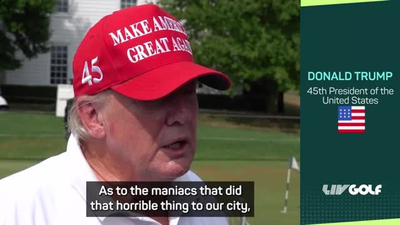 Trump brushes away 9/11 protests as LIV pro-am gets underway - فيديو  Dailymotion