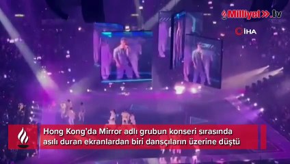 Konser sırasında dev ekran dansçıların üzerine düştü