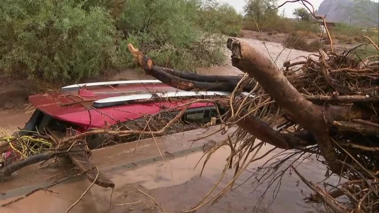 Roads flooded in Apache Junction