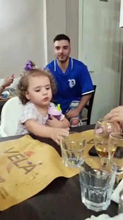 Little Girl Has a Cute Reaction to Water Prank