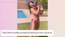 Paolla Oliveira elege biquíni fio-dental cortininha e derrete Diogo Nogueira. Foto!