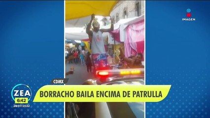 VIDEO: Borracho baila encima de patrulla de la CDMX