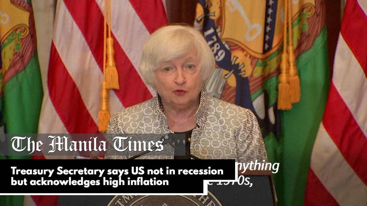 Treasury Secretary says US not in recession but acknowledges high inflation
