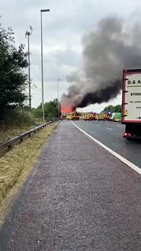 Lorry fire on M6 in Preston on Friday, July 29, 2022