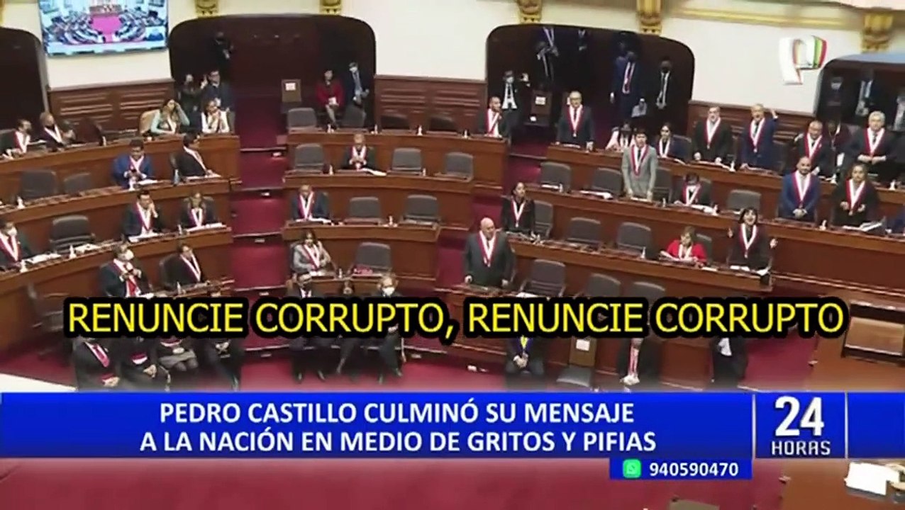 Pedro Castillo: congresistas le dieron la espalda durante mensaje a la Nación
