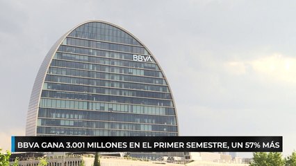 BBVA gana 3.001 millones en el primer semestre, un 57% más