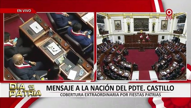 Castillo brindó mensaje a la Nación y se retiró del Congreso entre gritos y pedidos de renuncia