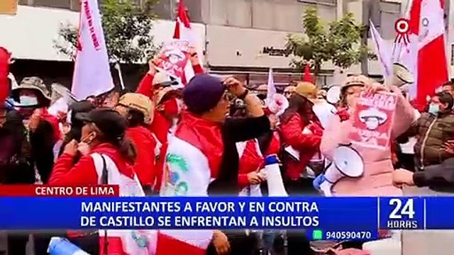 Fiestas Patrias: marchas a favor y en contra del presidente Castillo en la avenida Abancay