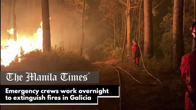 Emergency crews work overnight to extinguish fires in Galicia