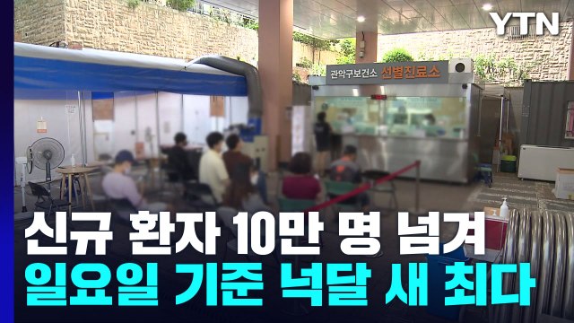 신규 환자 엿새째 10만 명 넘겨...일요일 기준 넉 달 새 최다 / YTN