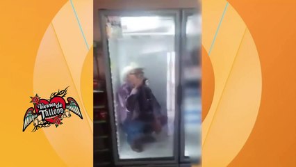 Encuentran a hombre tomando cerveza dentro de refrigerador