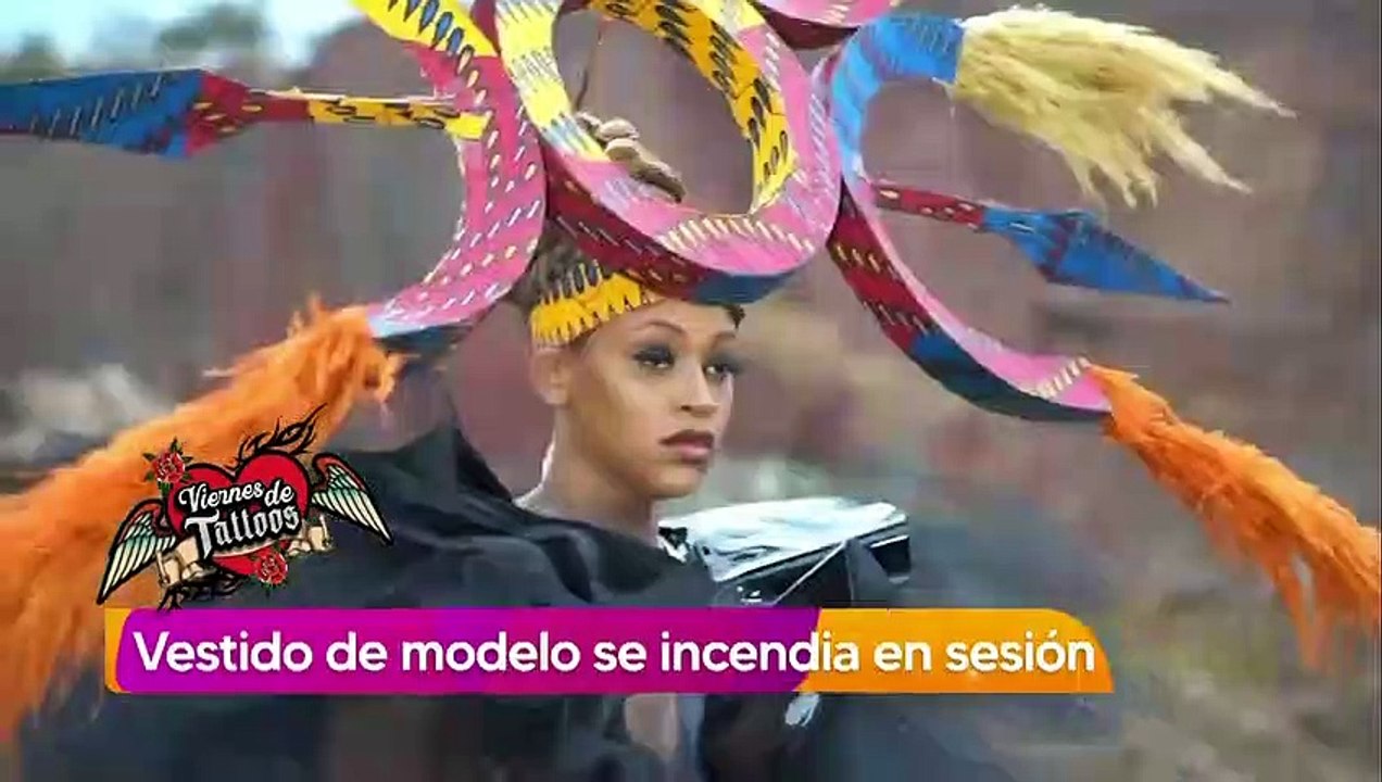Vestido de modelo se incendia durante sesión de...