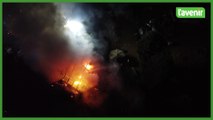 Spectaculaire incendie dans une habitation de Vedrin ( Namur )