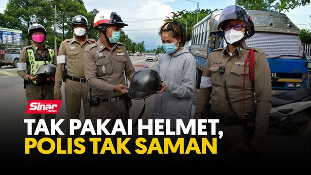 Tak pakai helmet, polis tak saman