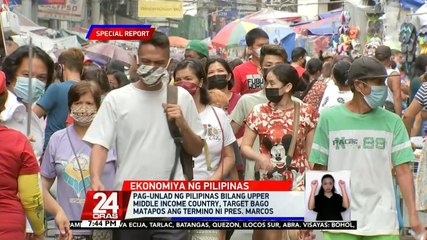 Pag-unlad ng Pilipinas bilang upper middle income country, target bago matapos ang termino ni Pres. Marcos | 24 Oras