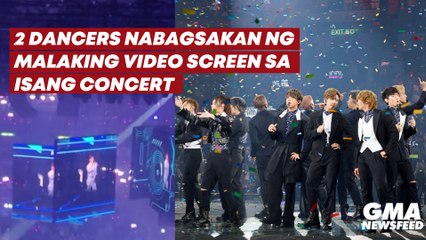 Dalawang dancers, nabagsakan ng video screen sa Mirror concert | GMA News Feed