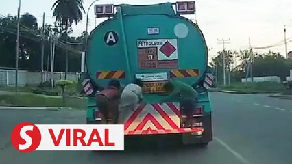 Video of boys clinging onto moving tanker in Sabah circulated on social media