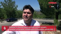 Havran'da orman yangını büyümeden söndürüldü