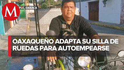 Hombre parapléjico hace motomandados en Oaxaca