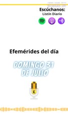 Efemérides domingo 31 de julio