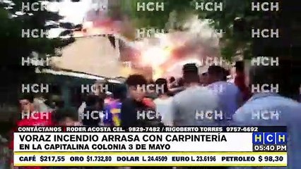 Se reporta incendio en una carpintería en la col. 3 de Mayo de la capital