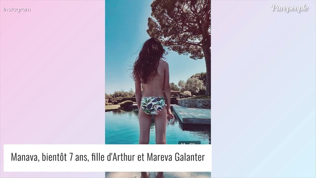 Arthur papa fier : sa fille Manava, 7 ans, les cheveux très longs et déjà immense !