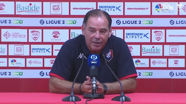 J1 Ligue 2 BKT : la réaction de Stéphane Moulin après Nîmes Olympique 0-1 SMCaen