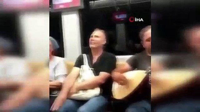 Çekmeköy metrosunda sazlı ve danslı yolculuk kamerada