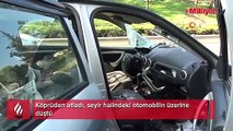 Akılalmaz olay! Köprüden atlayan kişi otomobilin üzerine düştü