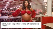 Truque de styling de Viviane Araujo na gravidez: atriz usa sandália amarrada na calça para inspirar. Fotos do look!