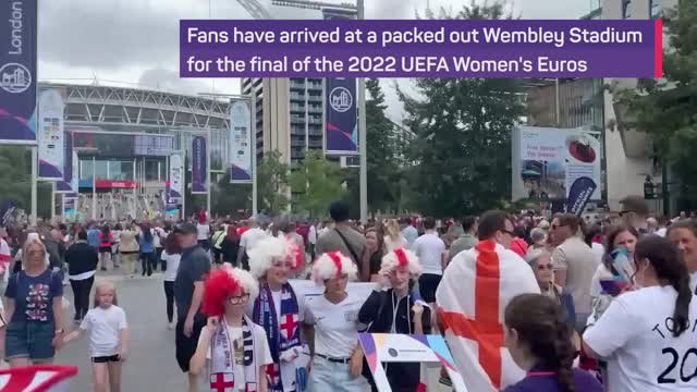 Wembley Way: Fans arrive for Women's Euro final