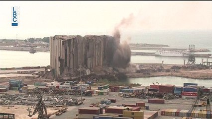 سقوط جزء من إهراءات مرفأ بيروت المتضررة جراء الانفجار